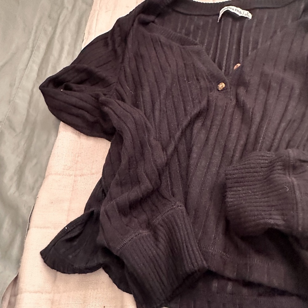 abercrombie 2 pieces black ribbed pajama set - Picture 6 of 6